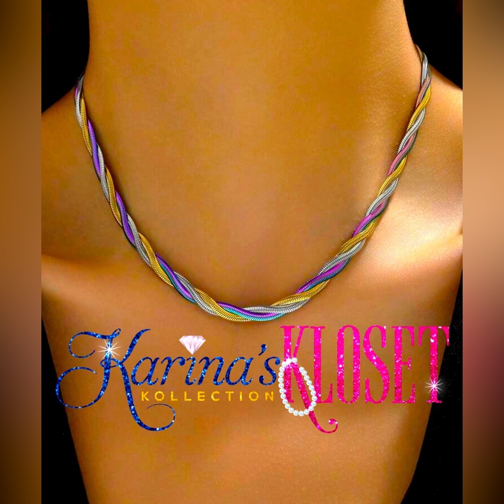 🎀 Purple Irredescent Twisted Herringbone 🎀